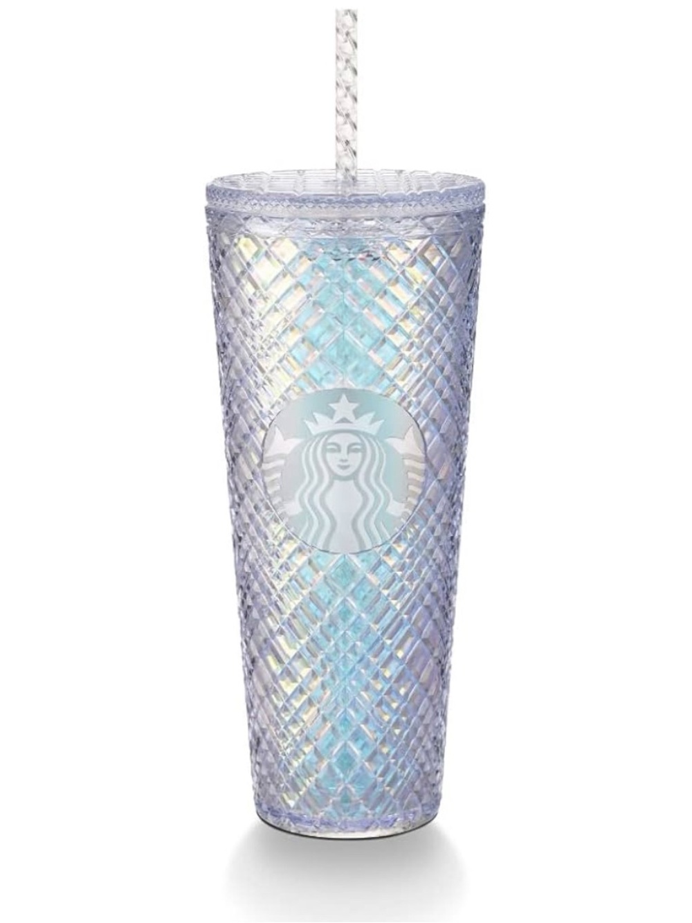Starbucks 2022 Holiday White Iridescent Jeweled Venti (24 oz) Cold Cup tumbler.